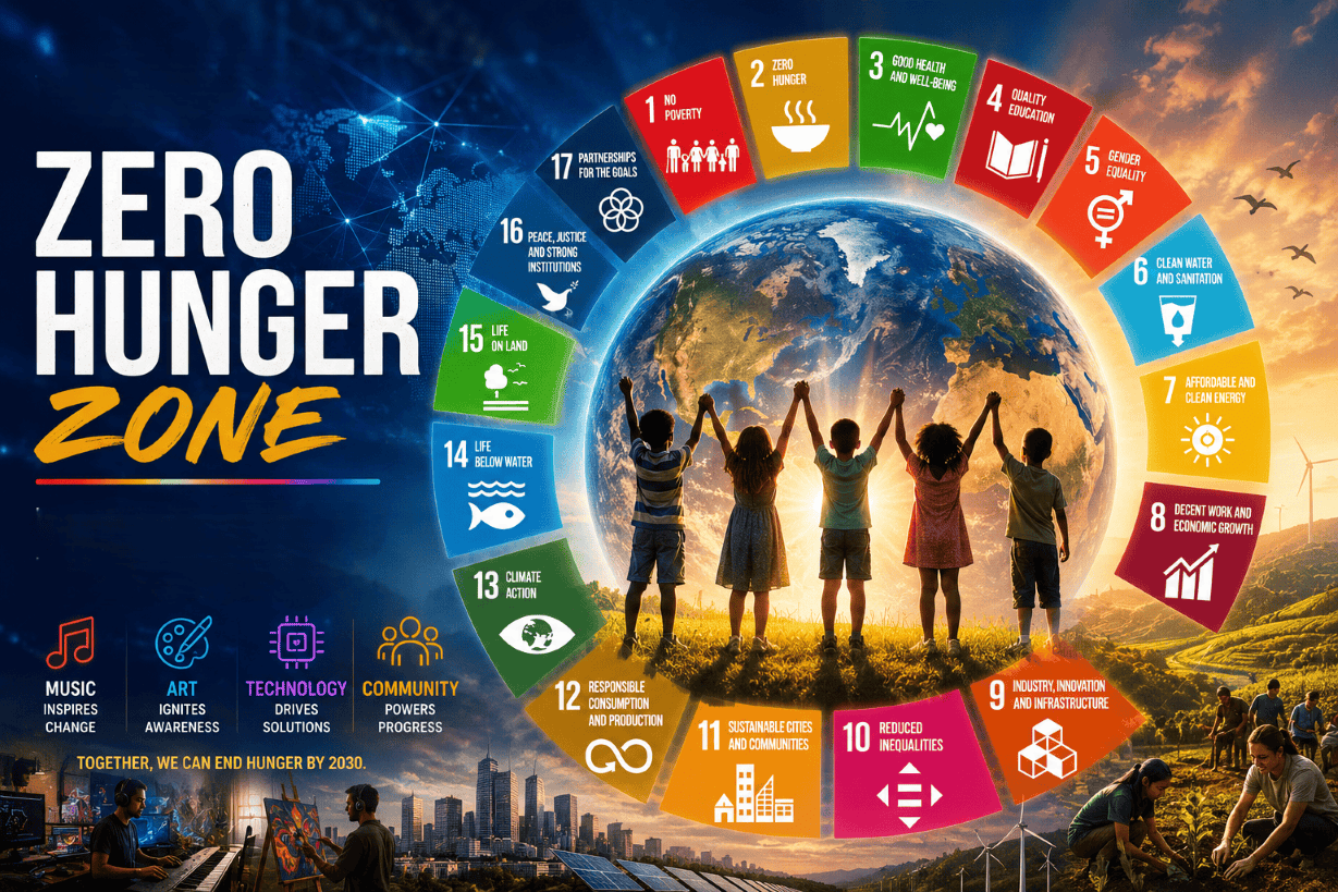 Zero Hunger Zone banner with Sustainable Development Goals